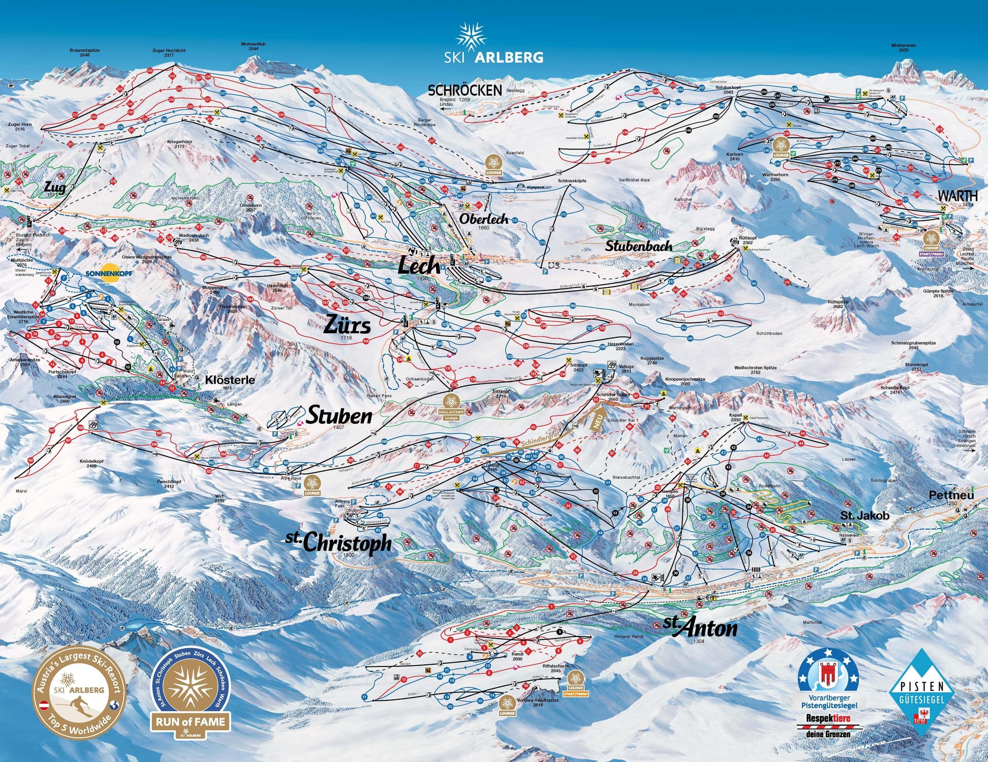 St Anton ski map