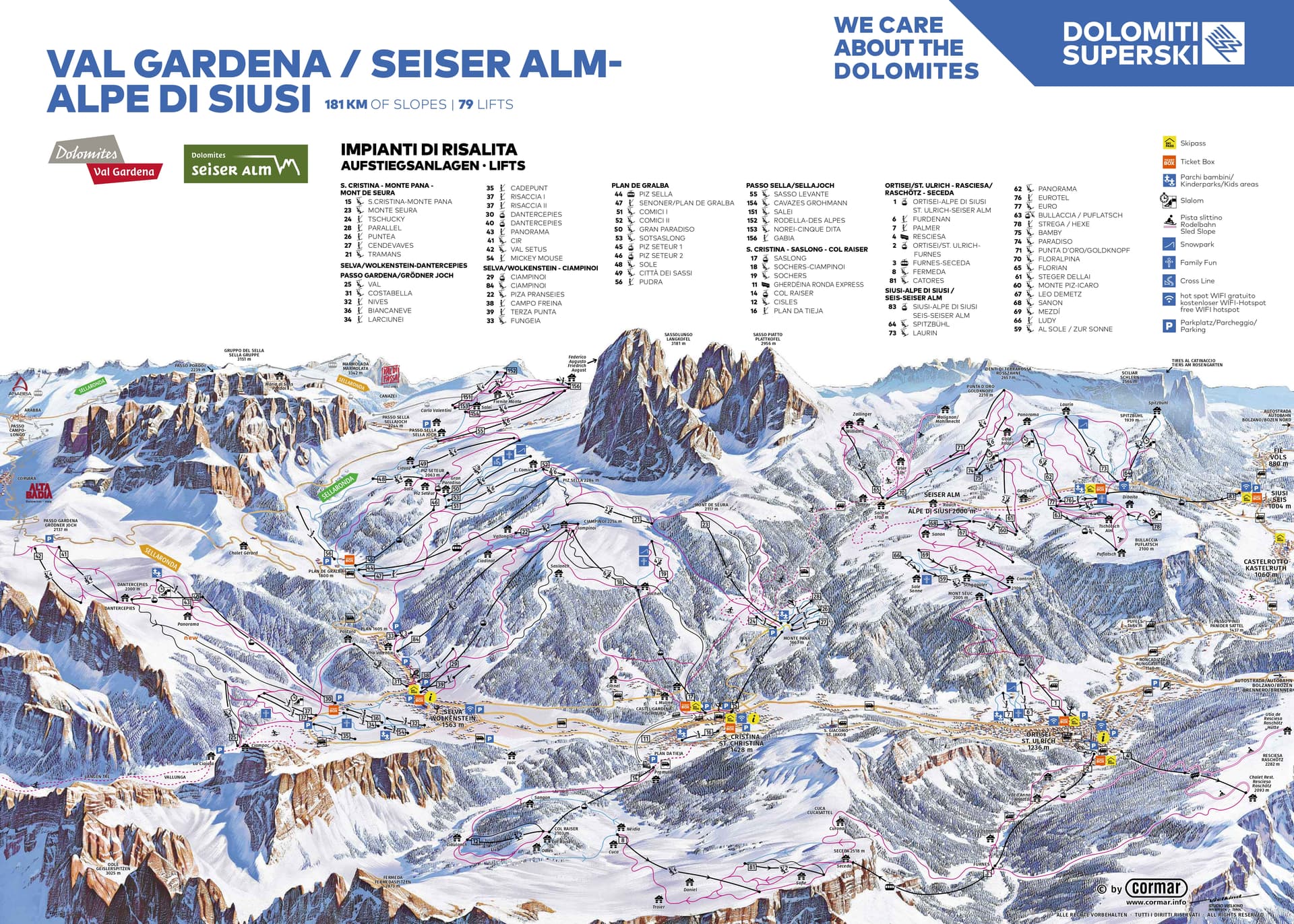 Alpe di Siusi - Kastelruth ski map